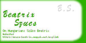 beatrix szucs business card