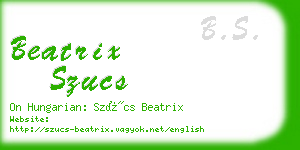 beatrix szucs business card